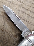 Vtg Imperial Prov R.I. USA Folding Pocket Knife Metal Handle 2 Blade 3" Closed