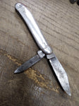 Vtg Imperial Prov R.I. USA Folding Pocket Knife Metal Handle 2 Blade 3" Closed