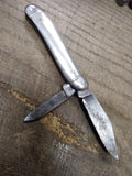 Vtg Imperial Prov R.I. USA Folding Pocket Knife Metal Handle 2 Blade 3" Closed