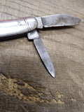 Vtg Imperial Prov R.I. USA Folding Pocket Knife Metal Handle 2 Blade 3" Closed