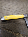 Vtg Imperial Prov R.I. USA Folding Pocket Knife Yellow Handle 2 Blade 3" Closed
