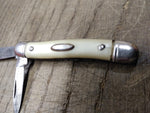 Vtg Prov Cutlery R.I. USA Folding Pocket Knife White Handle 2 Blade 2.75" Closed