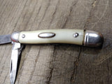 Vtg Prov Cutlery R.I. USA Folding Pocket Knife White Handle 2 Blade 2.75" Closed