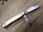 Vtg Prov Cutlery R.I. USA Folding Pocket Knife White Handle 2 Blade 2.75" Closed