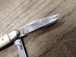 Vtg Prov Cutlery R.I. USA Folding Pocket Knife White Handle 2 Blade 2.75" Closed