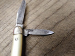 Vtg Prov Cutlery R.I. USA Folding Pocket Knife White Handle 2 Blade 2.75" Closed