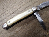 Vtg Prov Cutlery R.I. USA Folding Pocket Knife White Handle 2 Blade 2.75" Closed