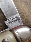 Vtg Prov Cutlery R.I. USA Folding Pocket Knife White Handle 2 Blade 2.75" Closed