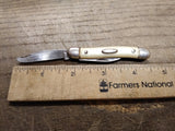Vtg Prov Cutlery R.I. USA Folding Pocket Knife White Handle 2 Blade 2.75" Closed