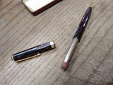 Vtg Parker Duofold Mechanical Pencil Rose Gray Geometric Stripe w/Box Works!