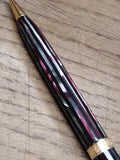 Vtg Parker Duofold Mechanical Pencil Rose Gray Geometric Stripe w/Box Works!