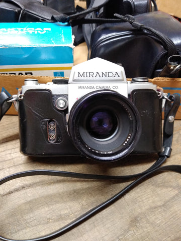 Vtg Miranda 35mm Film Camera with 5cm 1:1.9 lens Shutter Works