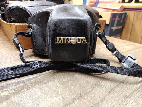 Vtg Minolta XG A 35mm SLR Film Camera with MD 50mm 1:1.7 lens Strap Case
