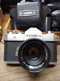 Vtg Yashica TL 35mm SLR Film Camera Auto Yashinon DX 1:2 f 50 lens Shutter Works