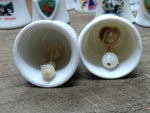 Vtg 2 Piece Bone China Miniature Bell Lot Georgia State Flower and Bird Ringers!