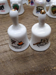 Vtg 2 Piece Bone China Miniature Bell Lot Georgia State Flower and Bird Ringers!