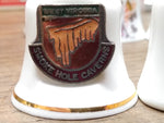 Vtg 3 Pc Bone China Mini Bell Lot W Virginia Smoke Caverns Black Water Ringers!