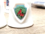 Vtg 3 Pc Bone China Mini Bell Lot W Virginia Smoke Caverns Black Water Ringers!