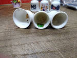 Vtg 3 Pc Bone China Mini Bell Lot W Virginia Smoke Caverns Black Water Ringers!