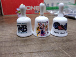 Vtg 3 Pc Bone China Mini Bell Lot Virginia Beach Dominican Republic Myrtle Beach