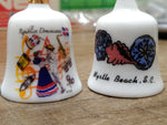 Vtg 3 Pc Bone China Mini Bell Lot Virginia Beach Dominican Republic Myrtle Beach