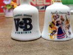 Vtg 3 Pc Bone China Mini Bell Lot Virginia Beach Dominican Republic Myrtle Beach