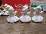 Vtg 3 Pc Bone China Miniature Lot Napcoware Flower Girl Of The Month Figurines!