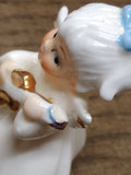 Vtg 3 Pc Bone China Miniature Lot Napcoware Flower Girl Of The Month Figurines!