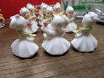 Vtg 3 Pc Bone China Mini Lot Napcoware Flower Angel Girl Of The Month Figurines!