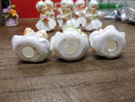 Vtg 3 Pc Bone China Mini Lot Napcoware Flower Angel Girl Of The Month Figurines!