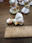 Vtg 3 Pc Bone China Mini Lot Napcoware Flower Angel Girl Of The Month Figurines!
