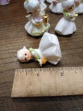 Vtg 3 Pc Bone China Mini Lot Napcoware Flower Angel Girl Of The Month Figurines!