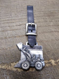 Vtg Caterpillar Front End Loader Pocket Watch Fob Cleveland Bros Harrisburg Pa