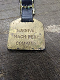 Vtg WABCO Road Grader Brass Pocket Watch Fob Furnival Machinery Co Good Shape!