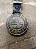 Vtg L.B. Smith Inc. Brass Pocket Watch Fob Lasting Bonafide Service Good Shape!