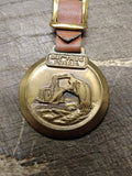 Vtg Bucyrus Erie Brass Pocket Watch Fob Binder Machinery Co Union NJ Good Shape!