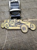 Vtg John Deere JD 570 Motor Grader Brass Pocket Watch Fob Good Shape!