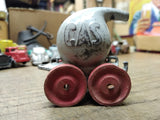 Vtg Manoil Barclay Diecast Metal Slush Mold Gas Tanker Toy Wooden Wheels 1930's