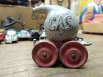 Vtg Manoil Barclay Diecast Metal Slush Mold Gas Tanker Toy Wooden Wheels 1930's