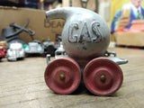 Vtg Manoil Barclay Diecast Metal Slush Mold Gas Tanker Toy Wooden Wheels 1930's