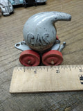 Vtg Manoil Barclay Diecast Metal Slush Mold Gas Tanker Toy Wooden Wheels 1930's