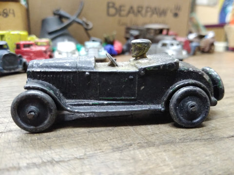 Vtg C.A.W Charles A Wood Metal Slush Mold Toy Roadster Car Steel Wheels 1930's