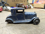 Vtg Tootsietoy Diecast 1928 Ford Model A Coupe Steel Wheels Blue Needs 2 Wheels