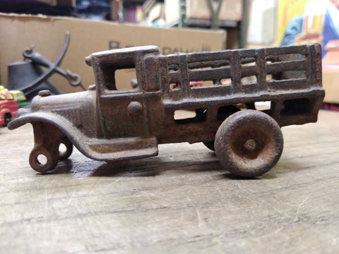 Vtg Arcade Cast Iron Stake Bed Truck #213 Steel Wheels Die Cast 5" Need 2 Wheels