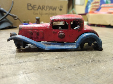Vtg Hubley Take Apart Diecast Iron Pierce Coupe Blue Red Toy Car Parts Repair