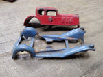 Vtg Hubley Take Apart Diecast Iron Pierce Coupe Blue Red Toy Car Parts Repair