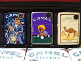 Vtg 1997 98 Zippo Lighter Counter Display 8 Camel Joe Lighters Tins Box Sealed!
