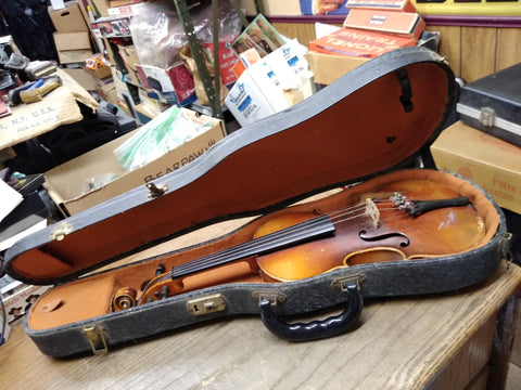 Vtg Unbranded Violin Antonius Stradivarius Copy 1/2 West Germany w/Lifton Case