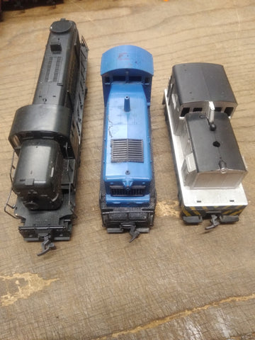 Vtg 3 Pc HO Scale Diesel Locomotive Lot Kato Lindberg Parts/Repair Lot