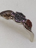 Vtg Women's 10K White Yellow Rose Gold Ring Harley Davidson Motorcycles Size 6.5